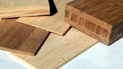 Bambusplatten in Breitlamellen (Horizontalbambus) sowie Hochkantlamellen (Vertikalbambus) Format